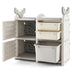 31 Inch Toy Chest and Bookshelf for Toddlers with Enclosed Cabinets and Pull-out Drawers - Color: Gray - Minihomy