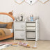 31 Inch Toy Chest and Bookshelf for Toddlers with Enclosed Cabinets and Pull-out Drawers - Color: Gray - Minihomy