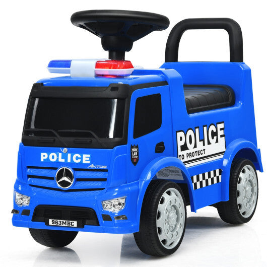 Mercedes Benz Kids Ride On Push Licensed Police Car-Blue - Color: Blue - Minihomy