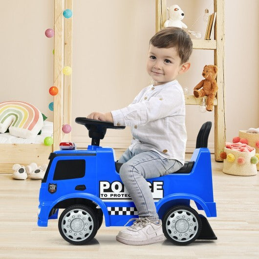 Mercedes Benz Kids Ride On Push Licensed Police Car-Blue - Color: Blue - Minihomy