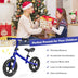 Kids No Pedal Balance Bike with Adjustable Handlebar and Seat-Blue - Color: Blue - Minihomy