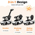 3 in 1 Licensed Lamborghini Ride Walking Toy Stroller-White - Color: White - Minihomy