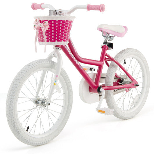 Kids Bicycle 18 Inch Toddler and Kids Bike with Training Wheels for 6-8 Year Old Kids-Pink - Minihomy