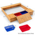 Kids Wooden Sandbox with Bench Seats and Storage Boxes - Color: Natural - Minihomy