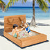 Kids Wooden Square Sandbox with Cover - Minihomy