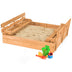 Kids Wooden Sandbox with 2 Foldable Bench Seats - Minihomy