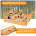 Kids Wooden Sandbox with 2 Foldable Bench Seats - Minihomy