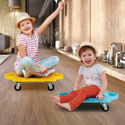 4/6-Pack Kids Sitting Scooter Board with Handles and Rolling Casters-4 Pack - Color: Multicolor - Size: 4 Pack - Minihomy