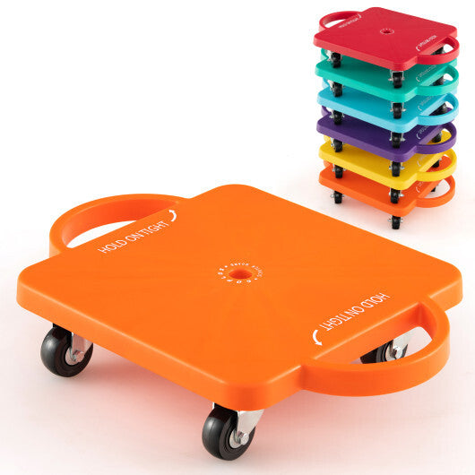 4/6-Pack Kids Scooter Board with Handles and Non-Marring Casters-6 Pack - Color: Multicolor - Size: 6 Pack - Minihomy