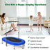 2-Person Foldable Mini Kids Fitness Rebounder Trampoline-Blue - Color: Blue - Minihomy