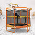 5 Feet Kids 3-in-1 Game Trampoline with Enclosure Net Spring Pad-Orange - Minihomy