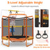 5 Feet Kids 3-in-1 Game Trampoline with Enclosure Net Spring Pad-Orange - Minihomy