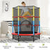 55 Inches Kids Trampoline Recreational Bounce Jumper with Safety Enclosure Net - Color: Multicolor - Minihomy