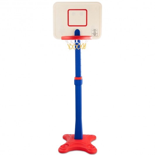 Kids Adjustable Height Basketball Hoop Stand - Color: Multicolor - Minihomy