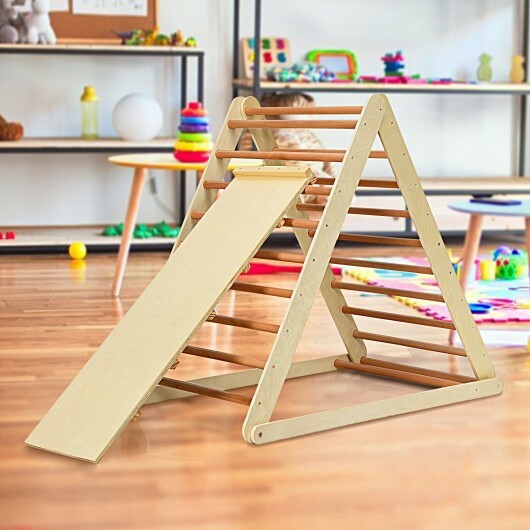 Foldable Wooden Climbing Triangle Indoor Home Climber Ladder - Minihomy