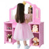 Kids Tri Folding Mirror Makeup Dressing Vanity Table Set-Pink - Color: Pink - Minihomy