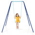 Outdoor Kids Swing Set with Heavy-Duty Metal A-Frame and Ground Stakes-Blue - Color: Blue - Minihomy