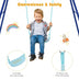 Outdoor Kids Swing Set with Heavy-Duty Metal A-Frame and Ground Stakes-Blue - Color: Blue - Minihomy