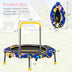 36 Inch Foldable Mini Trampoline for Kids with Adjustable Straps - Color: Multicolor - Minihomy