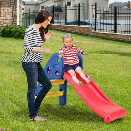 2 Step Children Folding Plastic Slide  - Color: Red - Minihomy