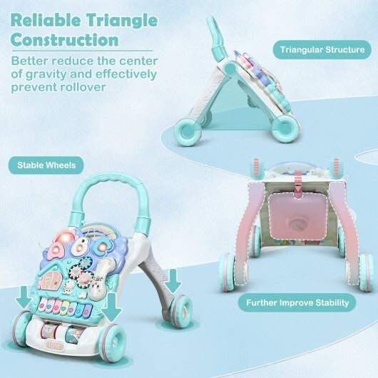 Baby Sit-to-Stand Learning Walker Toddler Musical Toy - Minihomy