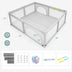 Large Infant Baby Playpen Safety Play Center Yard with 50 Ocean Balls-Gray - Color: Gray - Minihomy