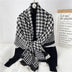 Fake Travel Shawl Geometric Plaid Scarf - Minihomy