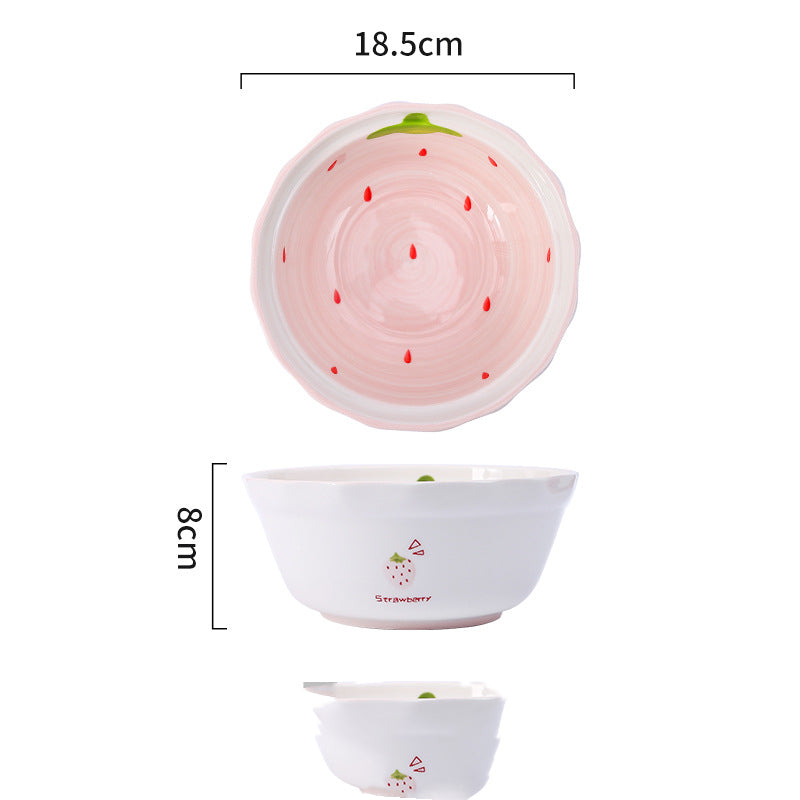 Cute Girl Strawberry Series Tableware Cartoon Dishes - Minihomy