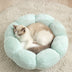 Autumn Winter Plus Velvet Thick Round Flower Cat Litter Kennel - Minihomy