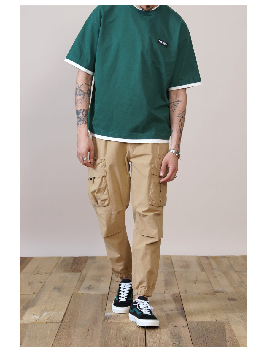 Autumn Multi-bag Tooling Trousers Casual Cropped Trousers Men - Minihomy