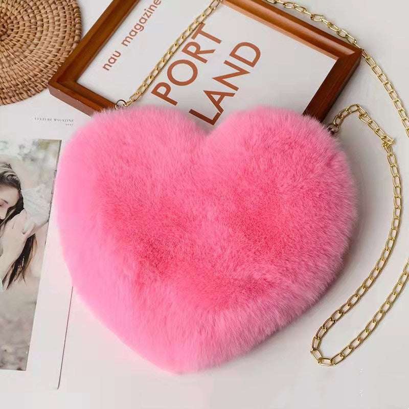 Love Bags For Women Plush Chain Shoulder Bags - Minihomy