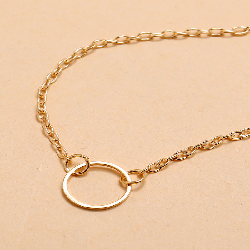 Small Circle Pendant Clavicle Chain - Minihomy