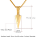 Men stainless steel spear necklace with chain - Minihomy