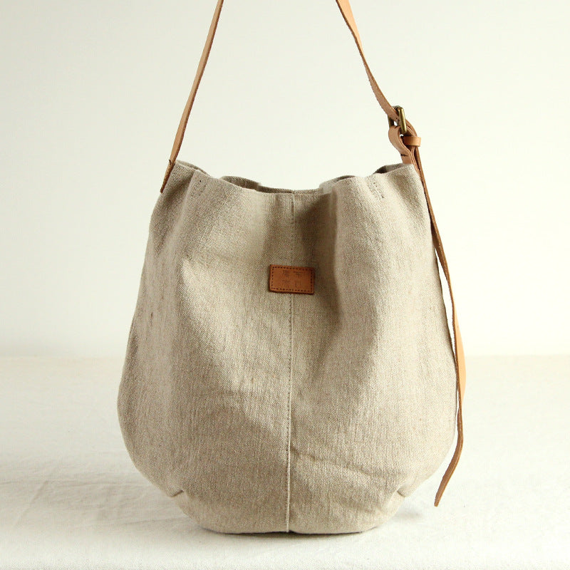 Commuter Single Shoulder Cotton And Linen Bag Large Capacity Inclined - Minihomy