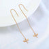 Gold Copper Dragonfly Micro-Set Zircon Long Tassel Ear Wire - Minihomy