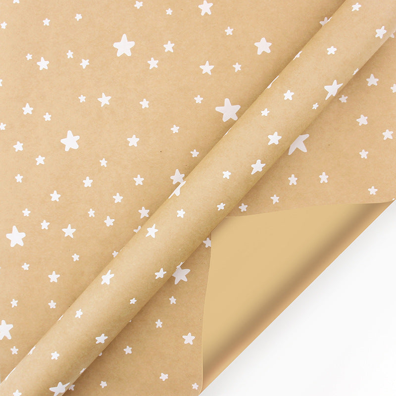 Kraft Paper Retro Christmas Tree Snowflake Gift Wrapping Paper - Minihomy