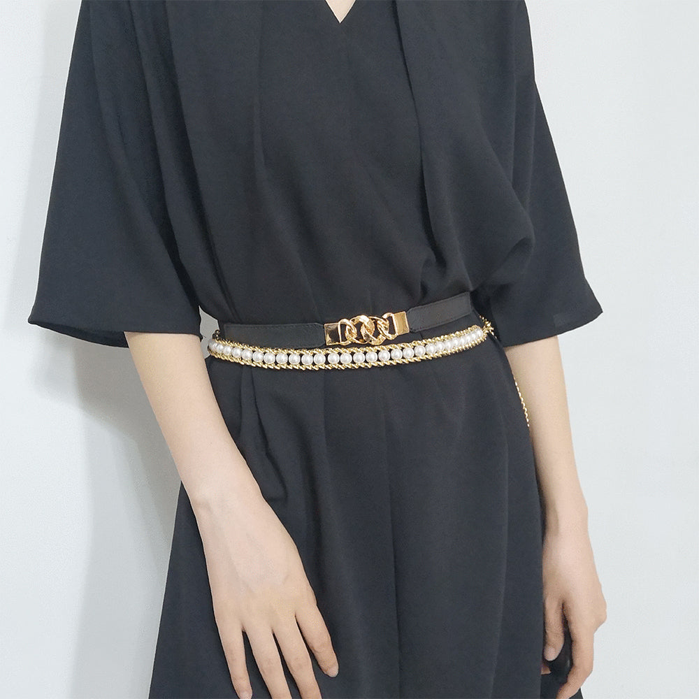 The Body Adornment Shirt To Match Dress Multi - Ring Buckle Elastic High Atmosphere