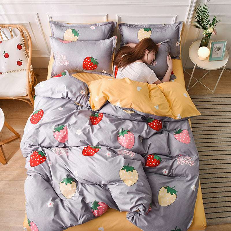 Bedding Printed Bed Four-piece Aloe Cotton Bed Sheet - Minihomy