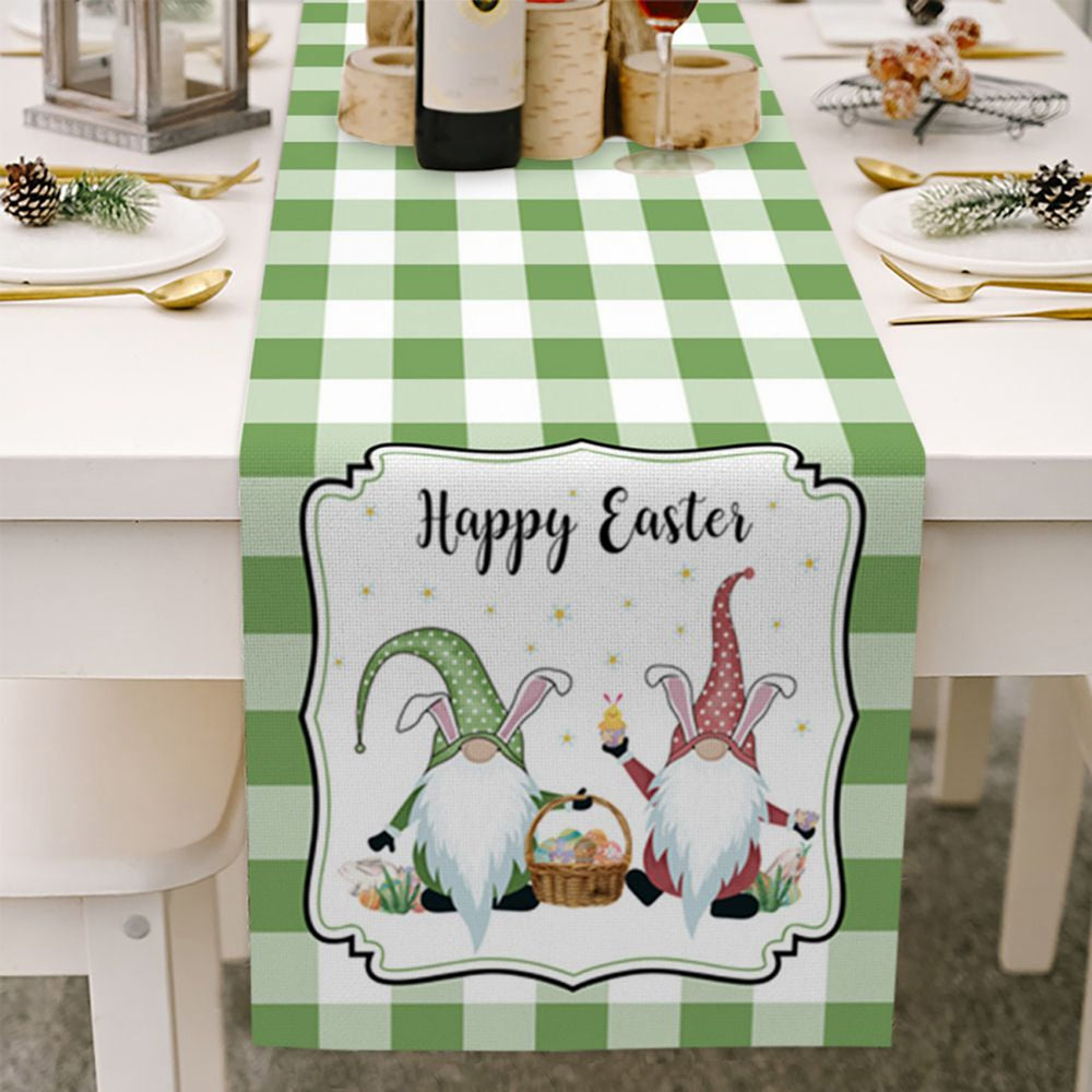 Light Wood Grain Bottom Easter Cotton And Linen Table Flag - Minihomy