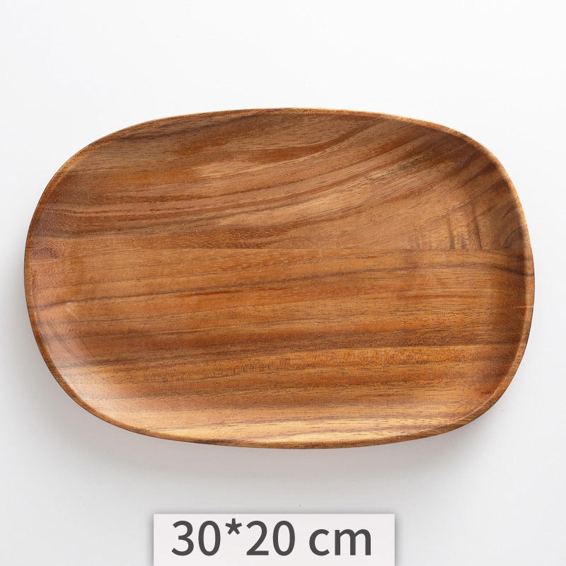 Acacia Wooden Tray Cake Tray Wooden Irregular Dinner Plate Homestay Hotel Set Plate - Minihomy