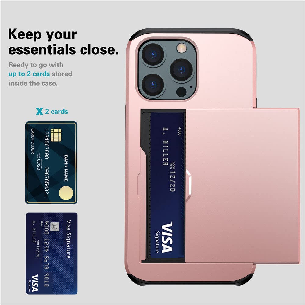 Mobile Phone Case Sliding Cover Card Two-in-one Anti-drop Wallet Protective Wallet Credit Card Holder - Minihomy