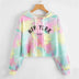 Hoodies Women Rainbow Tie Dye Print Women's Sweatshirt - Minihomy