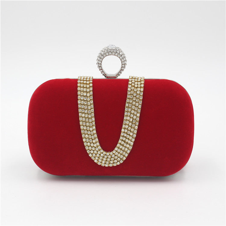 Velvet Clutch Bridal Dress Bag Ladies Evening Bag