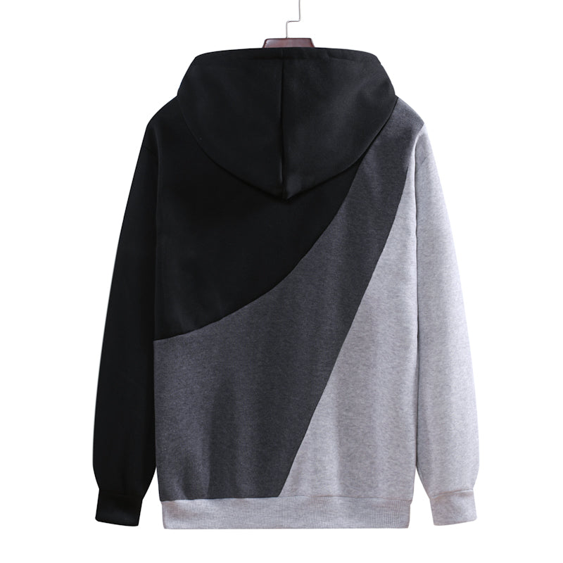 Casual Men's Loose Stitching Hooded Pullover Sweater - Minihomy