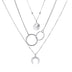 Multilayer Alloy Map Moon Necklace Three Layers - Minihomy