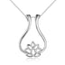 Sterling Silver Ring Holder Necklace Rhombus Lotus Flower Pendant Necklace Jewelry Gift for Nurse