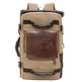 Men Canvas Backpack Huge Travel School Shoulder Computer Backpack Functional Versatile Bags Multifunctional Laptop Bag - Minihomy