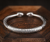 Tibetan Six-character Mantra Bracelet Men's Sterling Silver