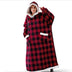 Lazy Blanket Hooded Flannel TV Blanket Lazy Clothes Pajamas Sweater - Minihomy