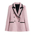 Long-Sleeve Double-Breasted Woolen Blazers Coat - Minihomy